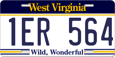 WV license plate 1ER564