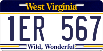 WV license plate 1ER567
