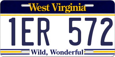 WV license plate 1ER572