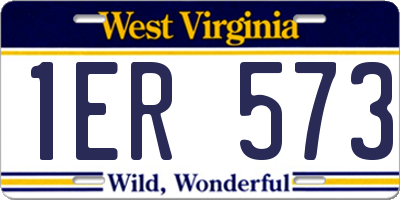WV license plate 1ER573
