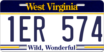 WV license plate 1ER574