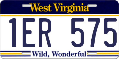 WV license plate 1ER575