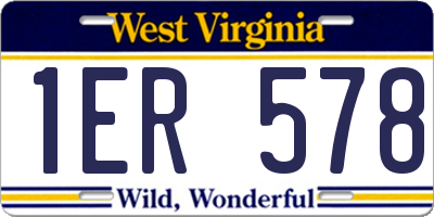 WV license plate 1ER578