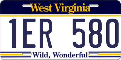 WV license plate 1ER580