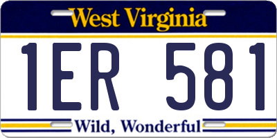 WV license plate 1ER581