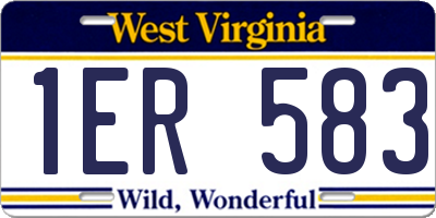 WV license plate 1ER583