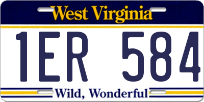 WV license plate 1ER584