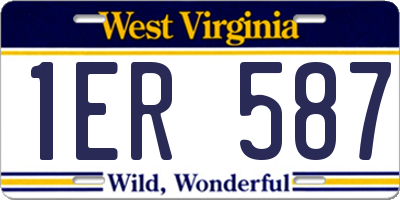 WV license plate 1ER587