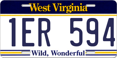 WV license plate 1ER594