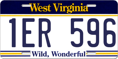 WV license plate 1ER596