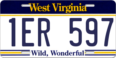 WV license plate 1ER597