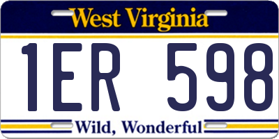 WV license plate 1ER598