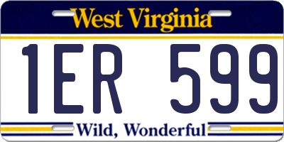 WV license plate 1ER599