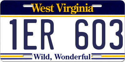 WV license plate 1ER603