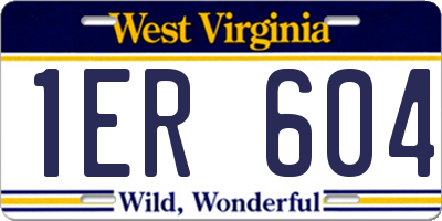 WV license plate 1ER604