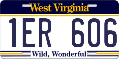 WV license plate 1ER606