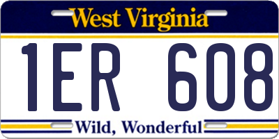 WV license plate 1ER608