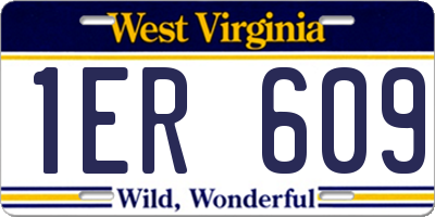 WV license plate 1ER609