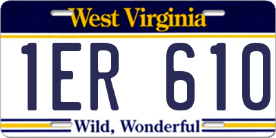 WV license plate 1ER610