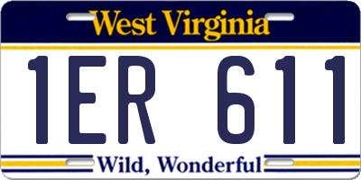 WV license plate 1ER611