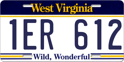 WV license plate 1ER612