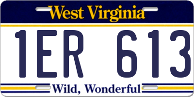 WV license plate 1ER613