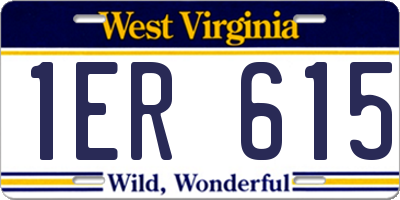 WV license plate 1ER615