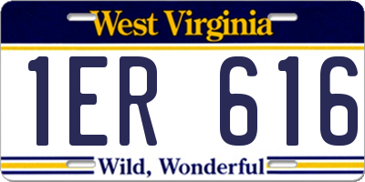 WV license plate 1ER616