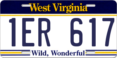 WV license plate 1ER617