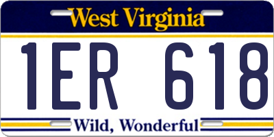WV license plate 1ER618