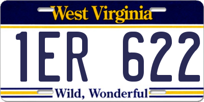 WV license plate 1ER622