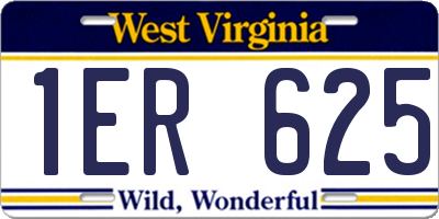 WV license plate 1ER625