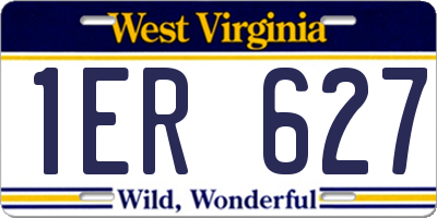 WV license plate 1ER627