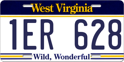 WV license plate 1ER628