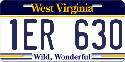 WV license plate 1ER630