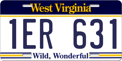 WV license plate 1ER631