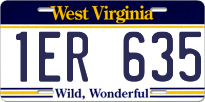 WV license plate 1ER635