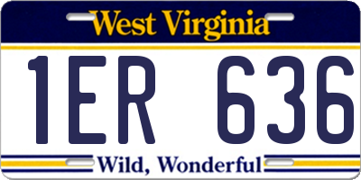 WV license plate 1ER636