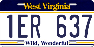 WV license plate 1ER637