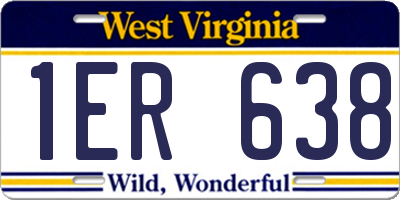 WV license plate 1ER638