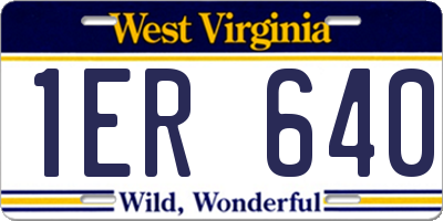 WV license plate 1ER640
