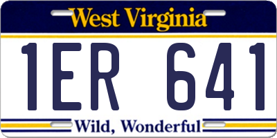 WV license plate 1ER641