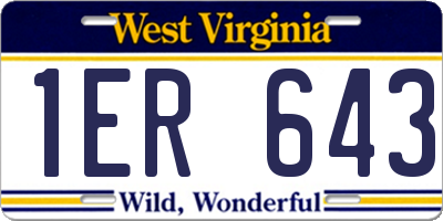 WV license plate 1ER643