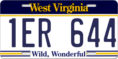 WV license plate 1ER644