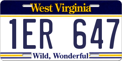 WV license plate 1ER647
