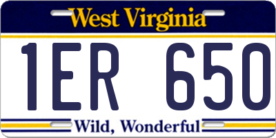 WV license plate 1ER650