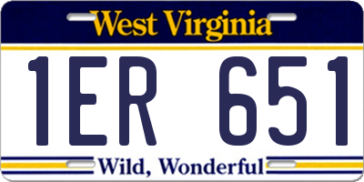 WV license plate 1ER651