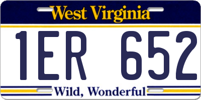 WV license plate 1ER652