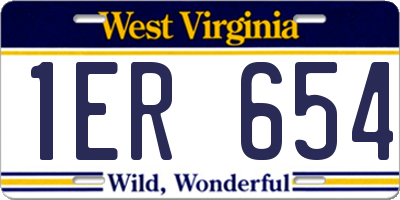 WV license plate 1ER654