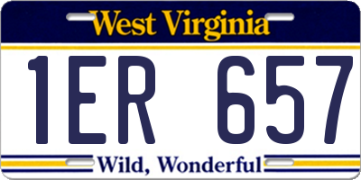 WV license plate 1ER657